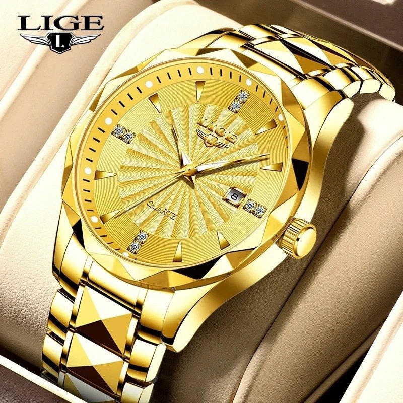 LIGE 89142 Fashion Quartz Watches Men Casual business Luxury Mens Watch Sports Clock Waterproof Luminous Wristwatch