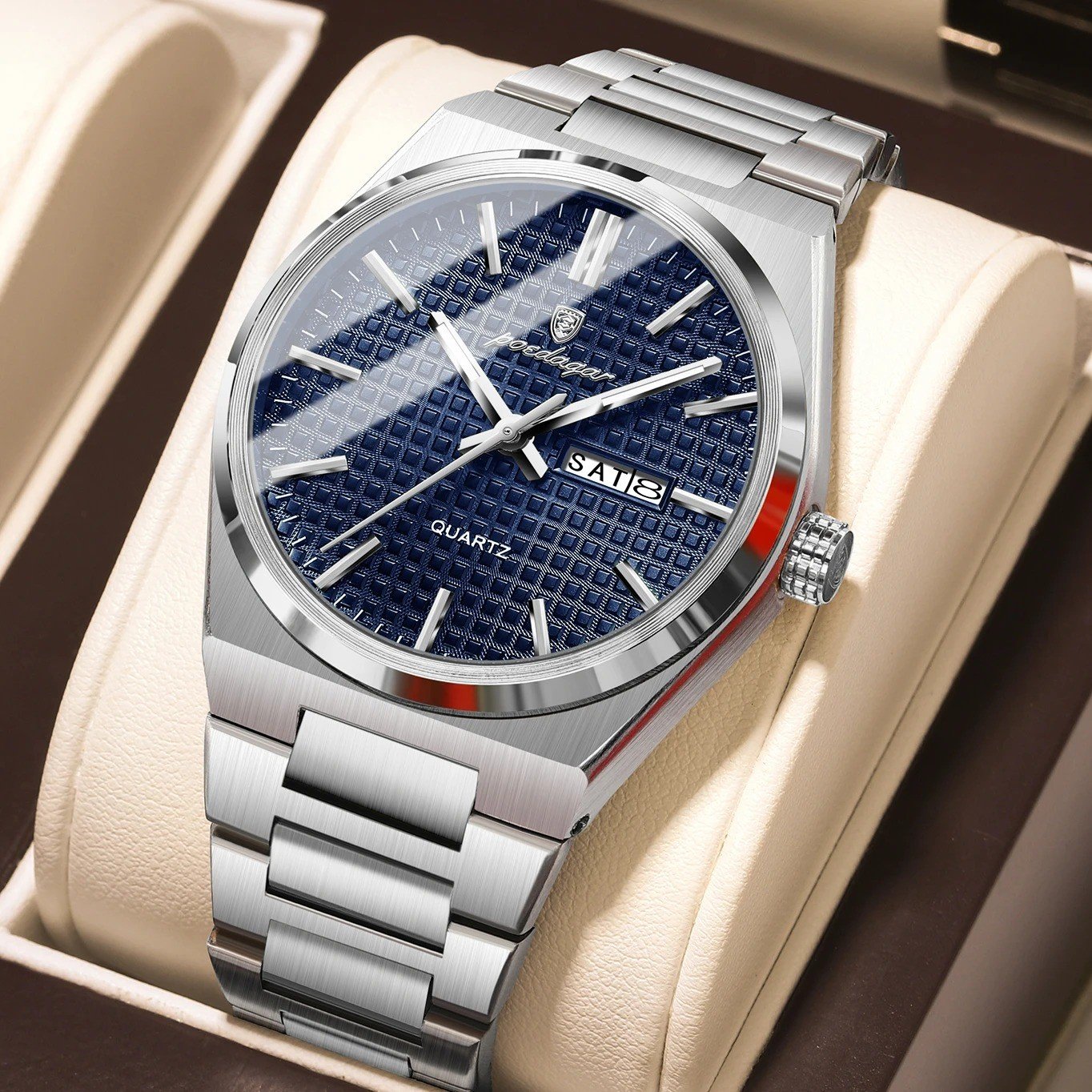 POEDAGAR 874 Men’s Date Week Quartz Watch