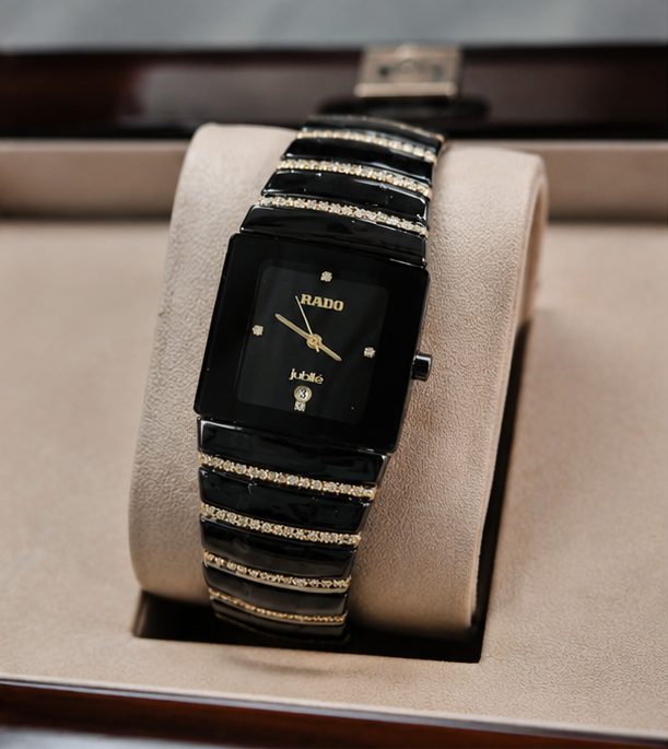 RADO Jublie Integral Quartz Taton Gold Full Bluck Watch