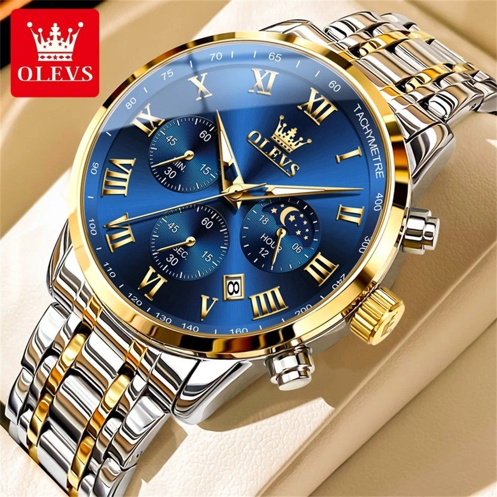 OLEVS 5529 Quartz Business Watch Gift Stainless Steel Strap Round Dial Wrist watch