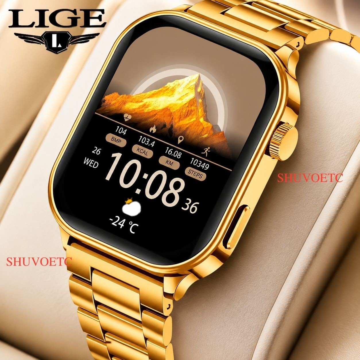 LIGE 2.01" HD Smart Watch for Men with Wireless Call, Sleep Monitor & 123 Sports Modes