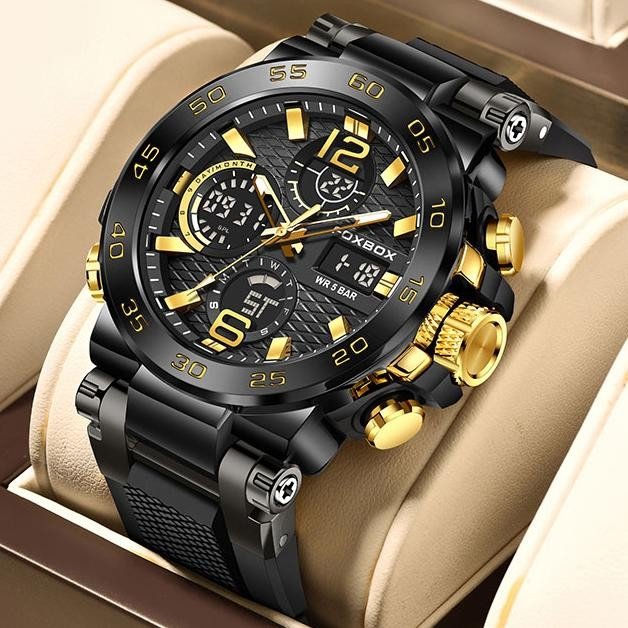FOXBOX FB0093 Dual Display Sport Watch for Men – Waterproof Quartz Digital Watch